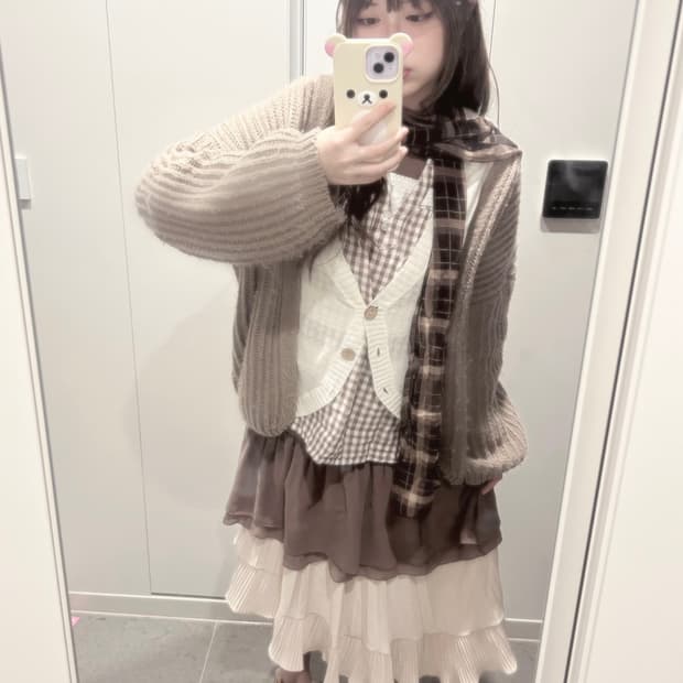 빈티지 코코아라떼 모리걸 코디 세트 하구미 사와코 너드 