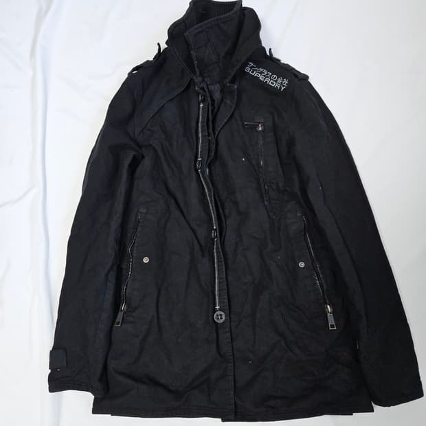 슈퍼드라이 일본 윈드치터 트렌치코트 올테크 자켓 S