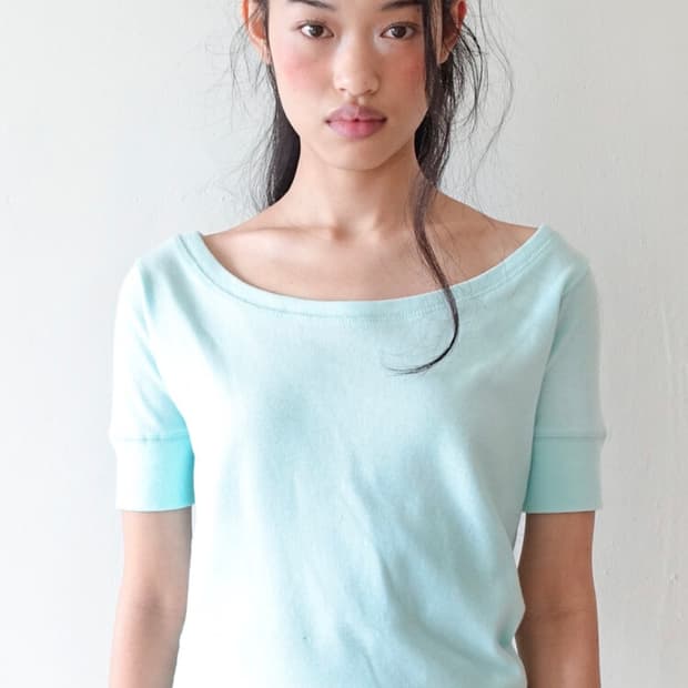 구해요) 샵페어리 rib half top 민트
