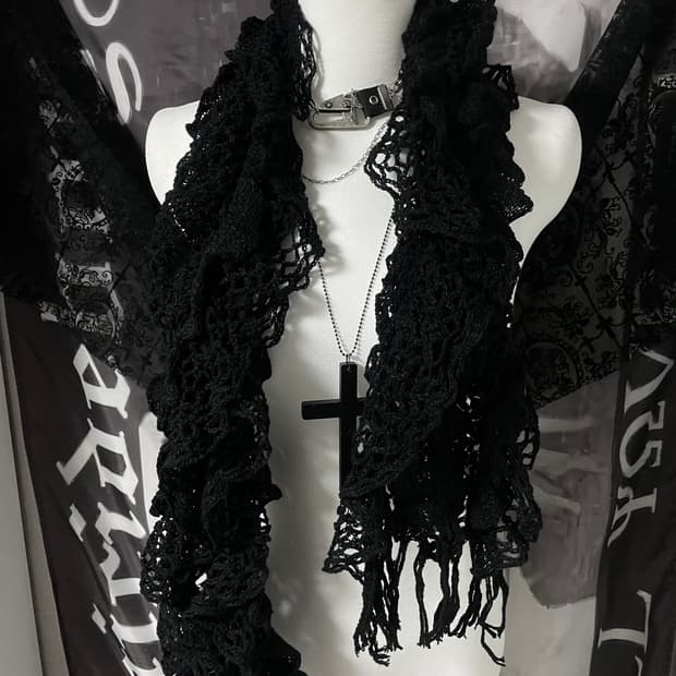 JPN Gothic Scarf 그런지페어리고딕다크웨어히피니혼진하이엔드펑크