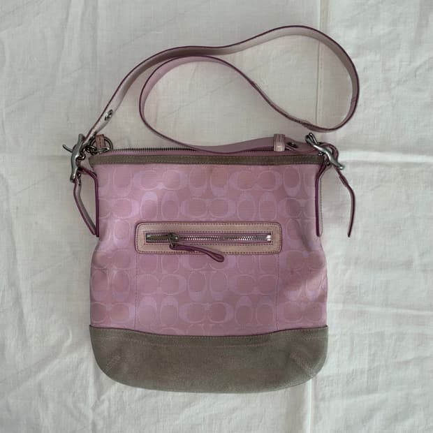 빈티지 코치 핑크 크로스백 숄더백
