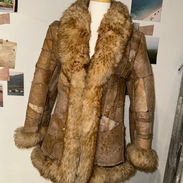 스웨이드 패치 퍼 자켓