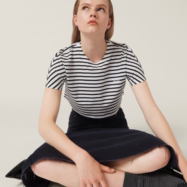 미우미우 크롭 셔츠