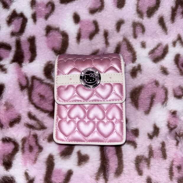 헬로키티 핑크 디카 보관 파우치 지갑 큐빅 하트