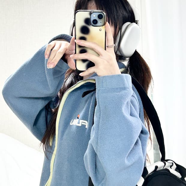 후부 빅로고 하늘 플리스 집업