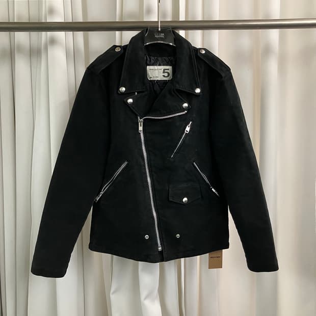 디파트먼트 5 블랙 코튼 라이더 자켓 50