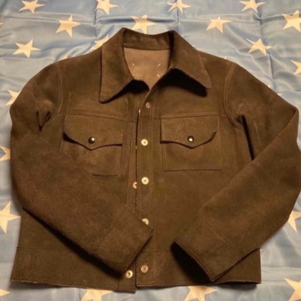 마르지엘라 프레스 스터드 가죽자켓