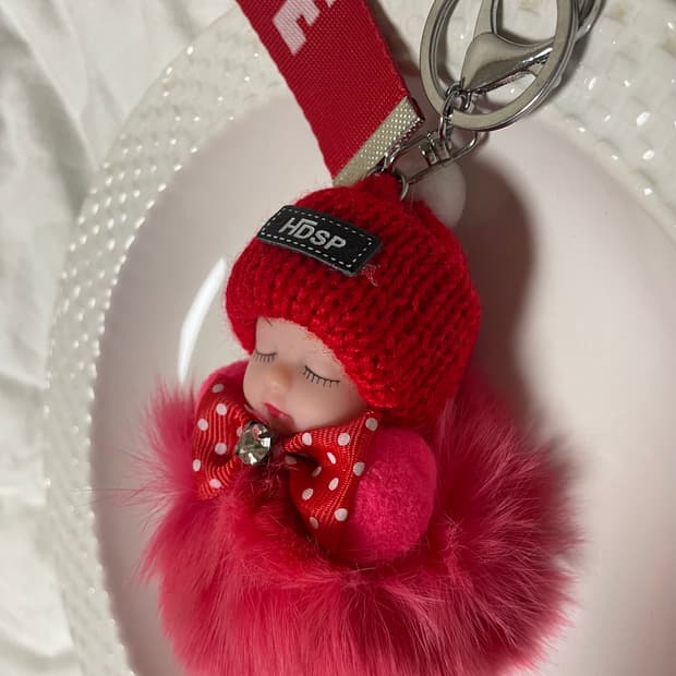 [무료배송]리얼폭스퍼 여우털 열쇠고리 키링 인형 새제품 새상품 미사용