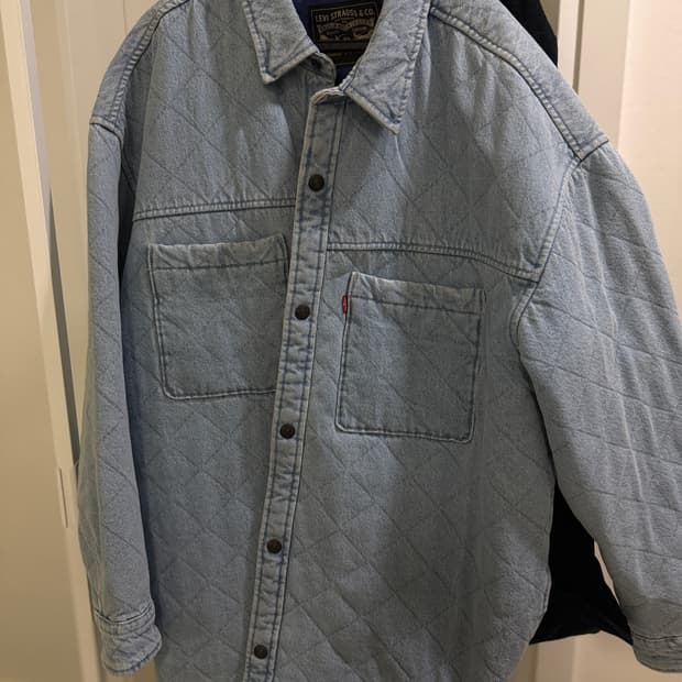 리바이스 데님 퀄팅 반코트