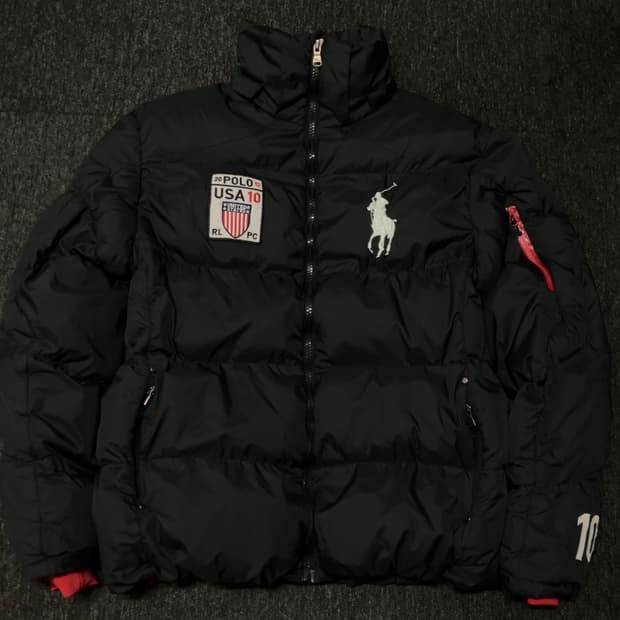 폴로 빅로고 패딩 USA 블랙 