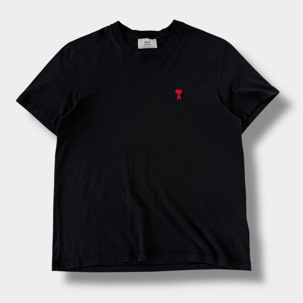 아미 오버사이즈 블랙 하트로고 하프티셔츠 XXL