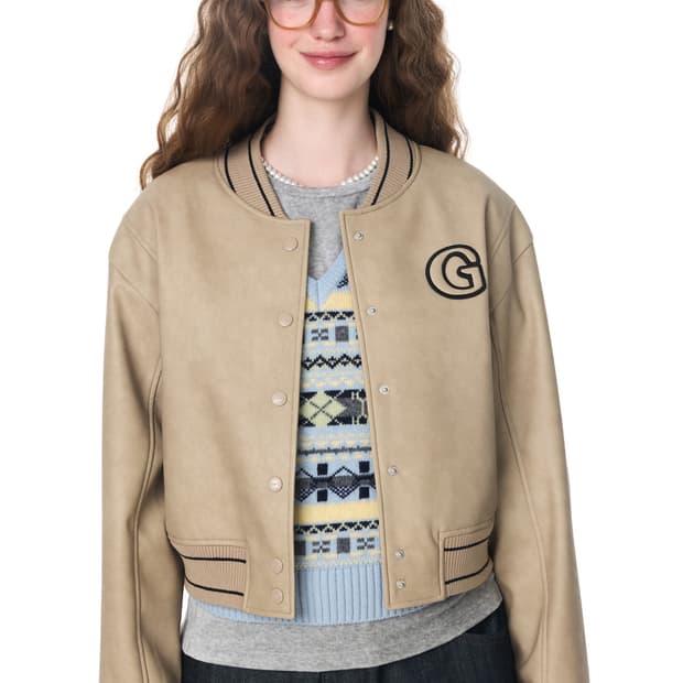 그로브GROVE G로고 레더 점퍼