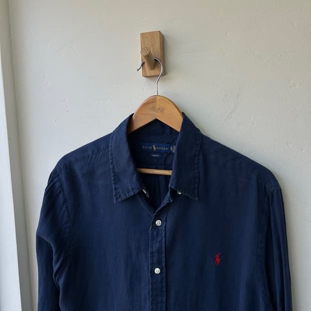 16722 - 폴로 랄프로렌 네이비 린넨 셔츠
