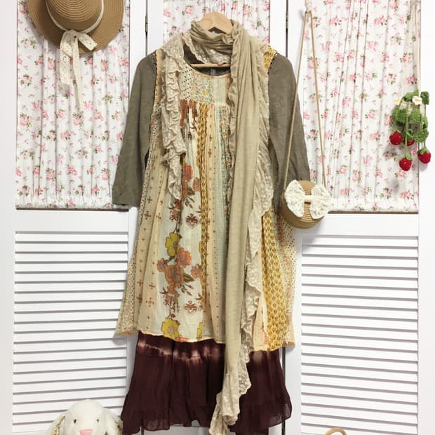 빈티지 히피 모리걸 코디세트 