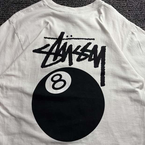 스투시 에잇볼 빅로고 박시핏 반팔티 4187