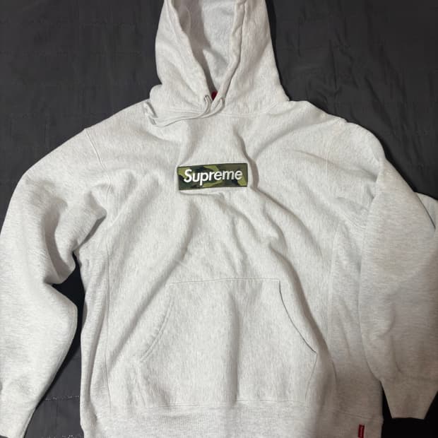 슈프림 카모 박스로고 후드