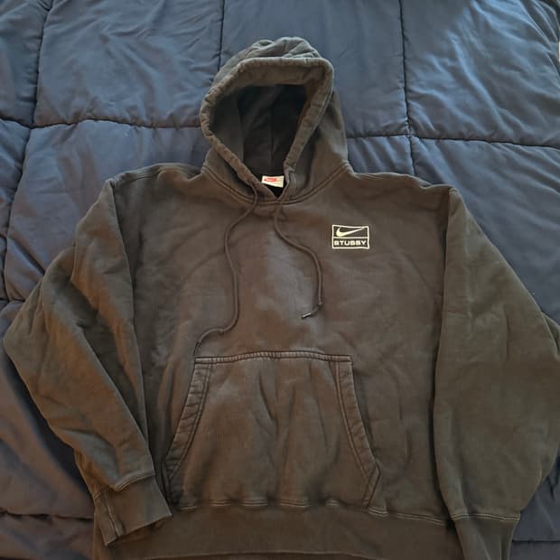 [L] 나이키 스투시 NRG 워시드 풀오버 후드 블랙