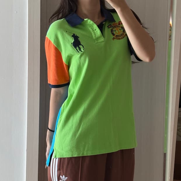 폴로 마린 서플라 이멀티 컬러 블록 빅포니 반팔 피케티