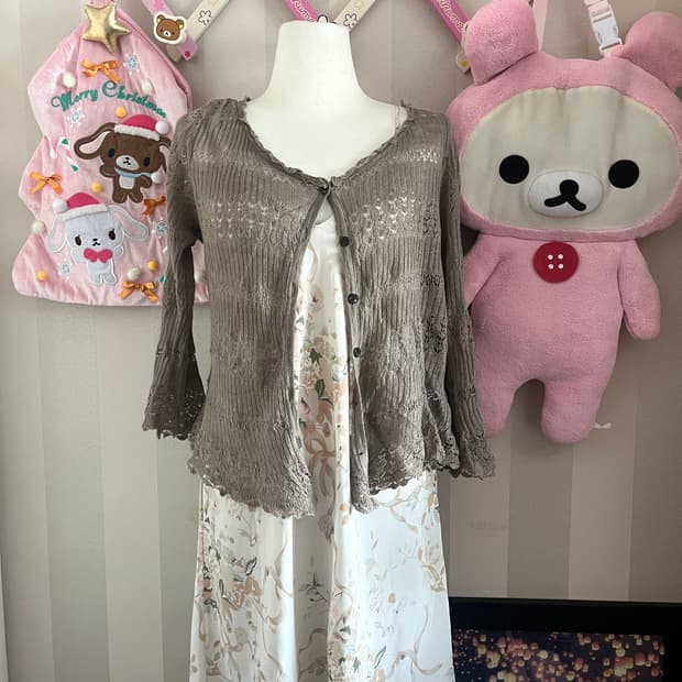 빈티지캘빈클라인슬립원피스가디건코디세트벨벳오리엔탈페어리