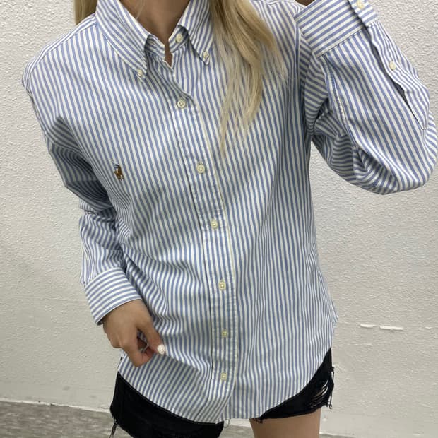 폴로 랄프로렌 옥스포드 소라 스트라이프 셔츠 M