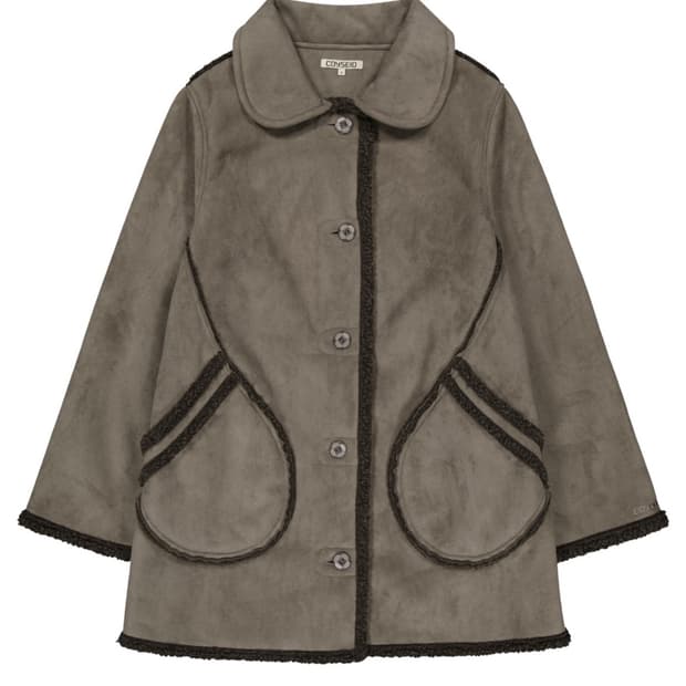 Coyseio ROUND COLLAR SUEDE JACKET BROWN