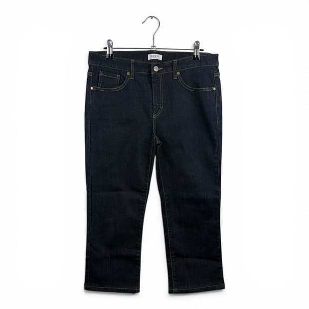 (30) 게스 크롭 진청 데님 팬츠