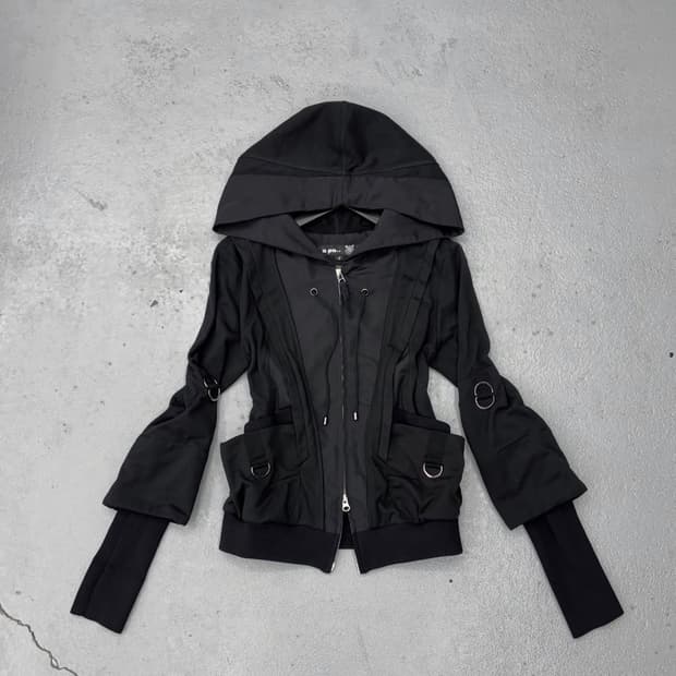 큐빈티지 ACR 무채색 락시크 펑크 자켓 