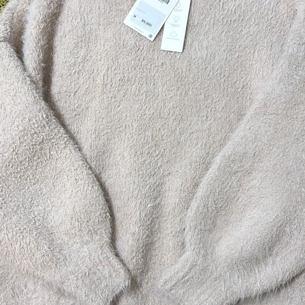 새 상품 ) 자라 ZARA 퍼 니트 스웨터 아이보리 S