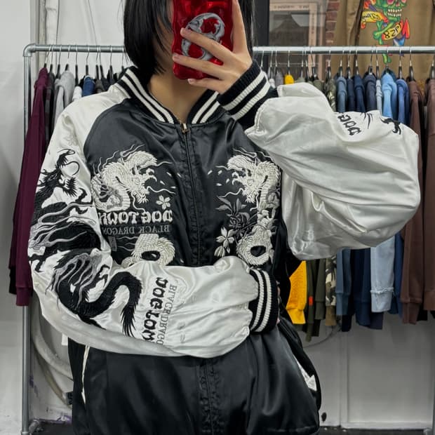 도그타운 블랙 드래곤 퀄팅 스카잔 자켓