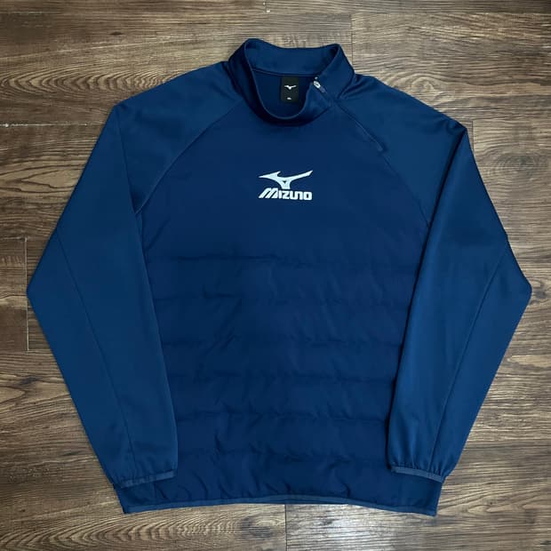 미즈노 MIZUNO 하이넥 패딩 웜업 네이비 