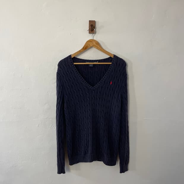폴로 브이넥 니트 