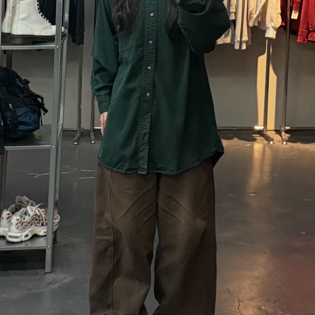 칼하트 그린워크셔츠 A3208