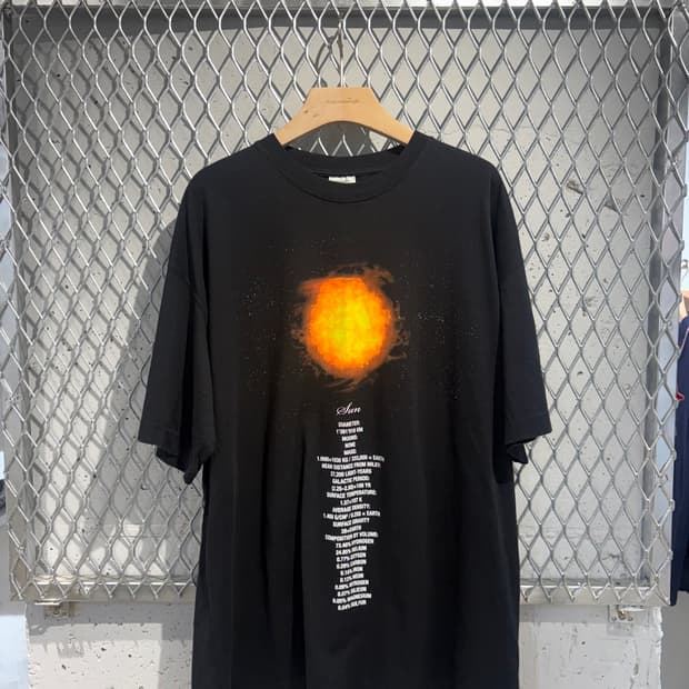 19AW 베트멍 썬 플래닛 인포그래픽 티셔츠