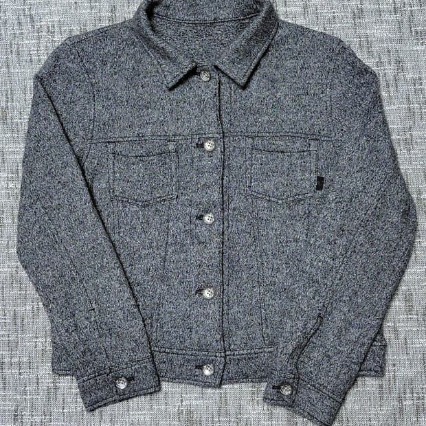 크로커다일 울 혼방 트위드 느낌 자켓 (M/95)