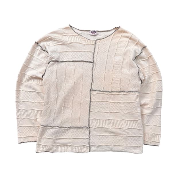 vintage ivory panel knit