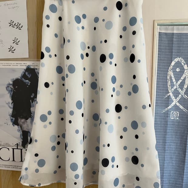 vintage polka dot print skirt 땡땡이치마