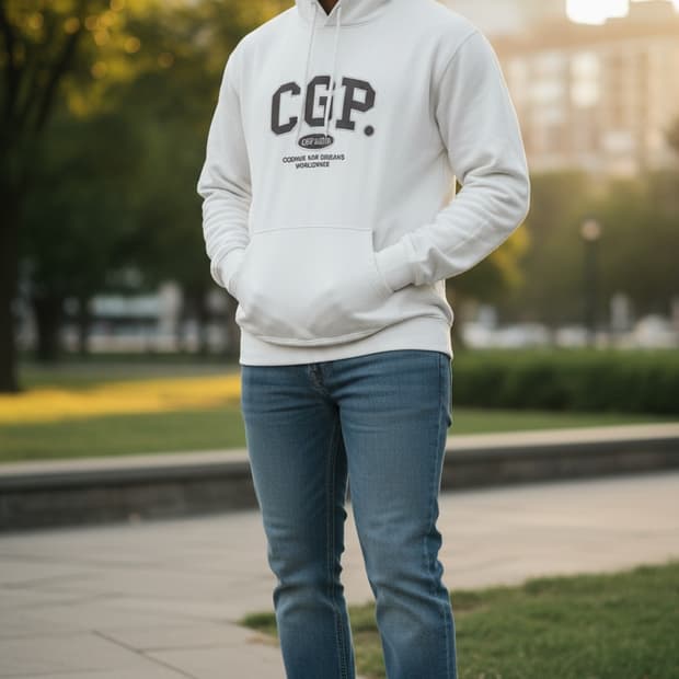 코드그라피 CGP 화이트 후드티 M
