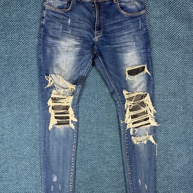 [판매] 아미리(AMIRI) MX1 레더 패치 디스트레스드 진