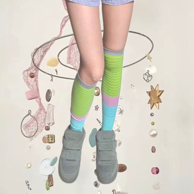 Jacquard over the knee socks 자카드 니삭스