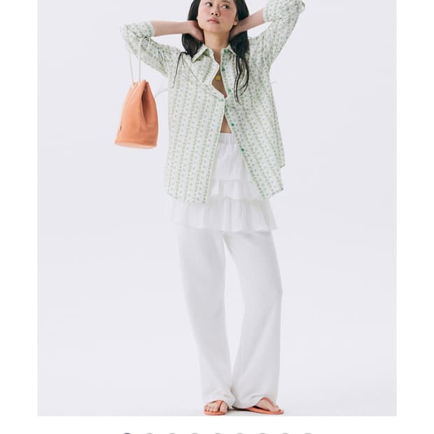 준준스페이스 프릴 밴딩 화이트 팬츠