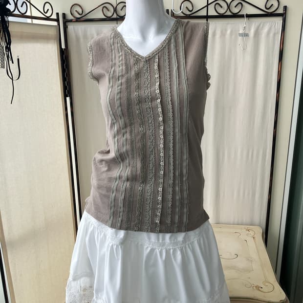 marmer stripe lace sleeveless