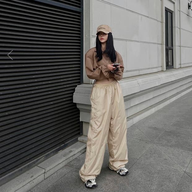 새상품) 랑거 아론 트레이닝 조거 팬츠 베이지