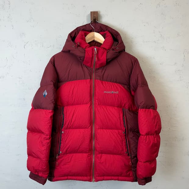 몽벨 헤비 구스다운 패딩 레드