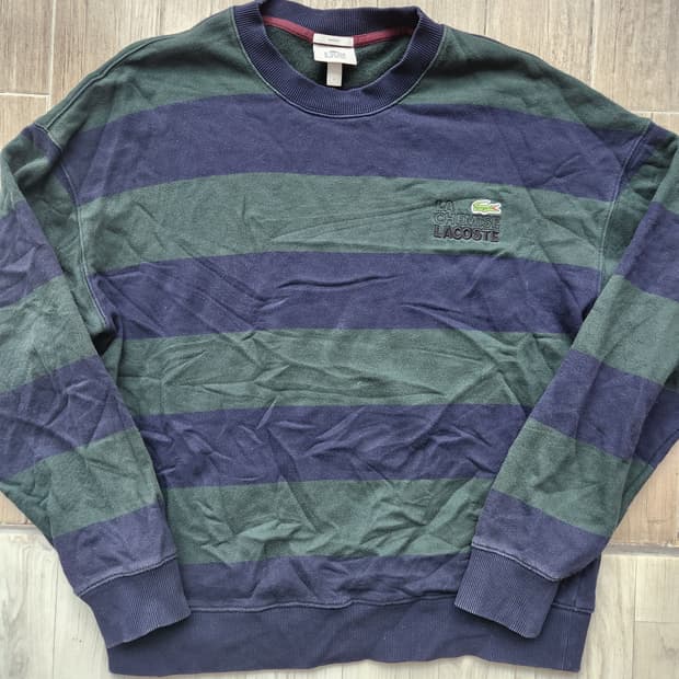 라코스테 스트라이프 맨투맨 L