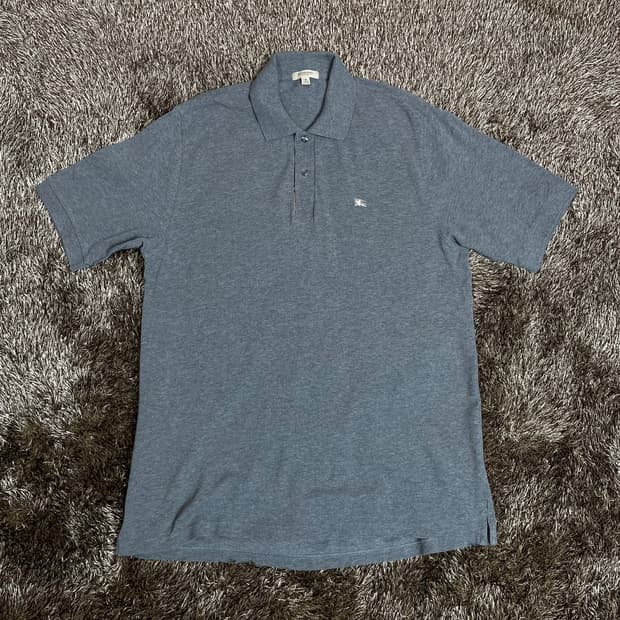버버리 BURBERRY 그레이 반팔 카라티 M