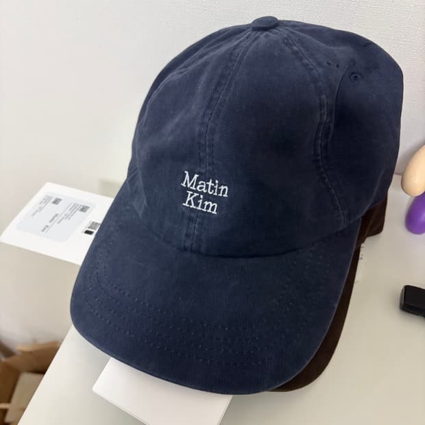 마뗑킴 빈티지워싱캡 볼캡 네이비 새상품