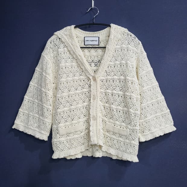 칼라거펠트 니트 코르셰 가디건