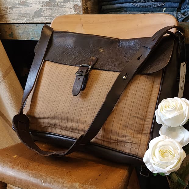 폴로 더블알엘 메신져백 캔버스 레더 크로스백