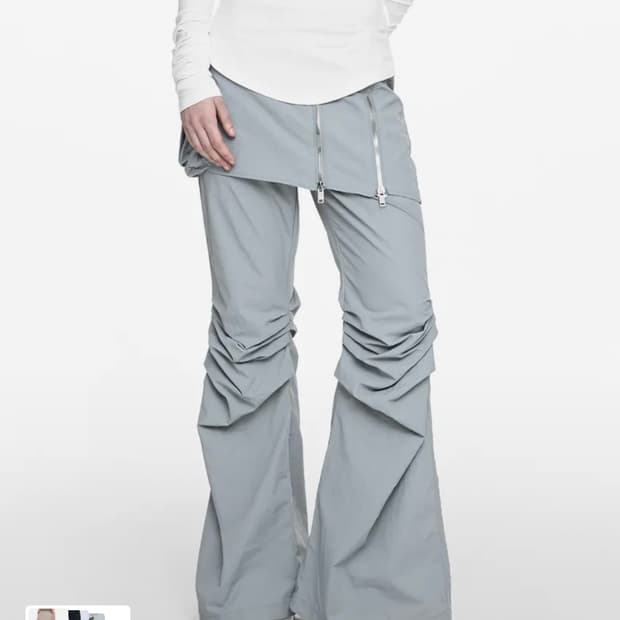 나체 부츠컷 스커트 팬츠 (블루 그레이)