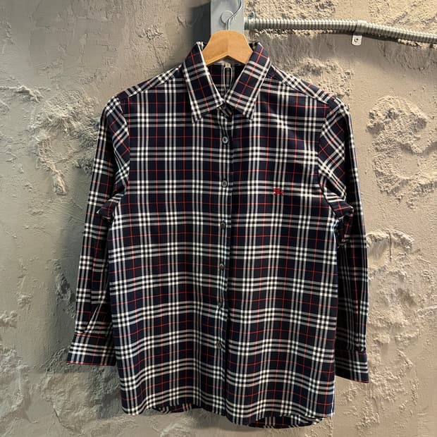S 버버리 BURBERRY 노바체크 셔츠 네이비